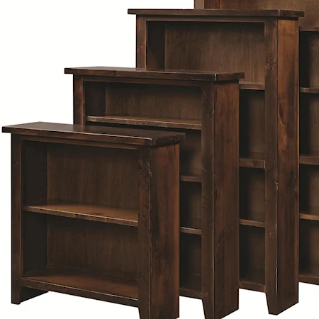 Open Bookcase with Fixed and Adjustable Shelves